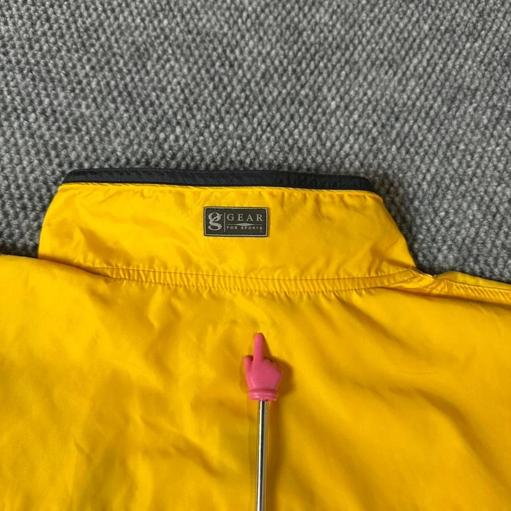 Vintage Boston University 2005 Pullover Windbreaker Jacket Yellow Anorak Y2K